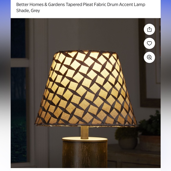 Better Homes & Gardens Gray Small Tapered Pleat Fabric Lamp Shade - Picture 14 of 16